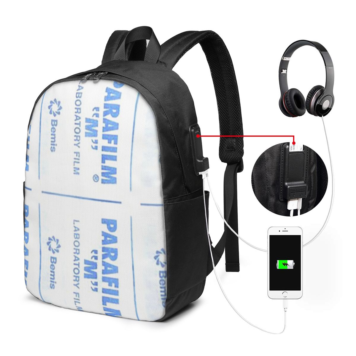 Laptop Bag - พาราฟิล์มเป็นกระเป๋าเป้สะพายหลังสำหรับเดินทาง กระเป๋าใส่โน้ตบุ๊ก กระเป๋าคอมพิวเตอร์ กระเป๋านักเรียน กระเป๋าใส่แล็ปท็อป กระเป๋าสะพายไหล่สำหรับผู้ชายและผู้หญิง