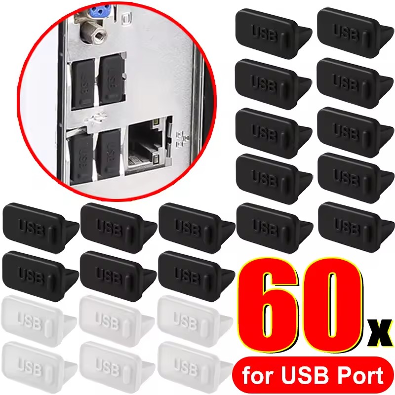 Laptop Original Accessories - ปลั๊กกันฝุ่นสำหรับพอร์ตชาร์จ USB-A ฝาครอบพอร์ต USB-A ซิลิโคนกันฝุ่นแบบยูนิเวอร์แซล ป้องกันพอร์ต
